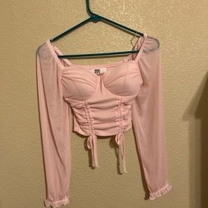 pink crop top